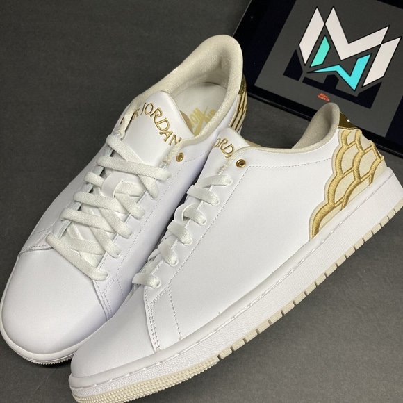 Nike Air Jordan Retro 1 Centre Court Shoes White Gold Brown DQ8577-100 Men’s - Picture 8 of 12